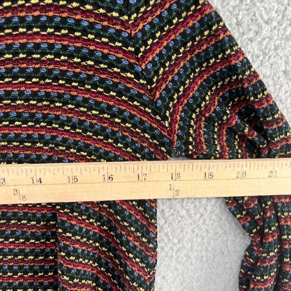 Anthropologie eri + ali woven striped long sleeve cropped top balloon sleeve XXS